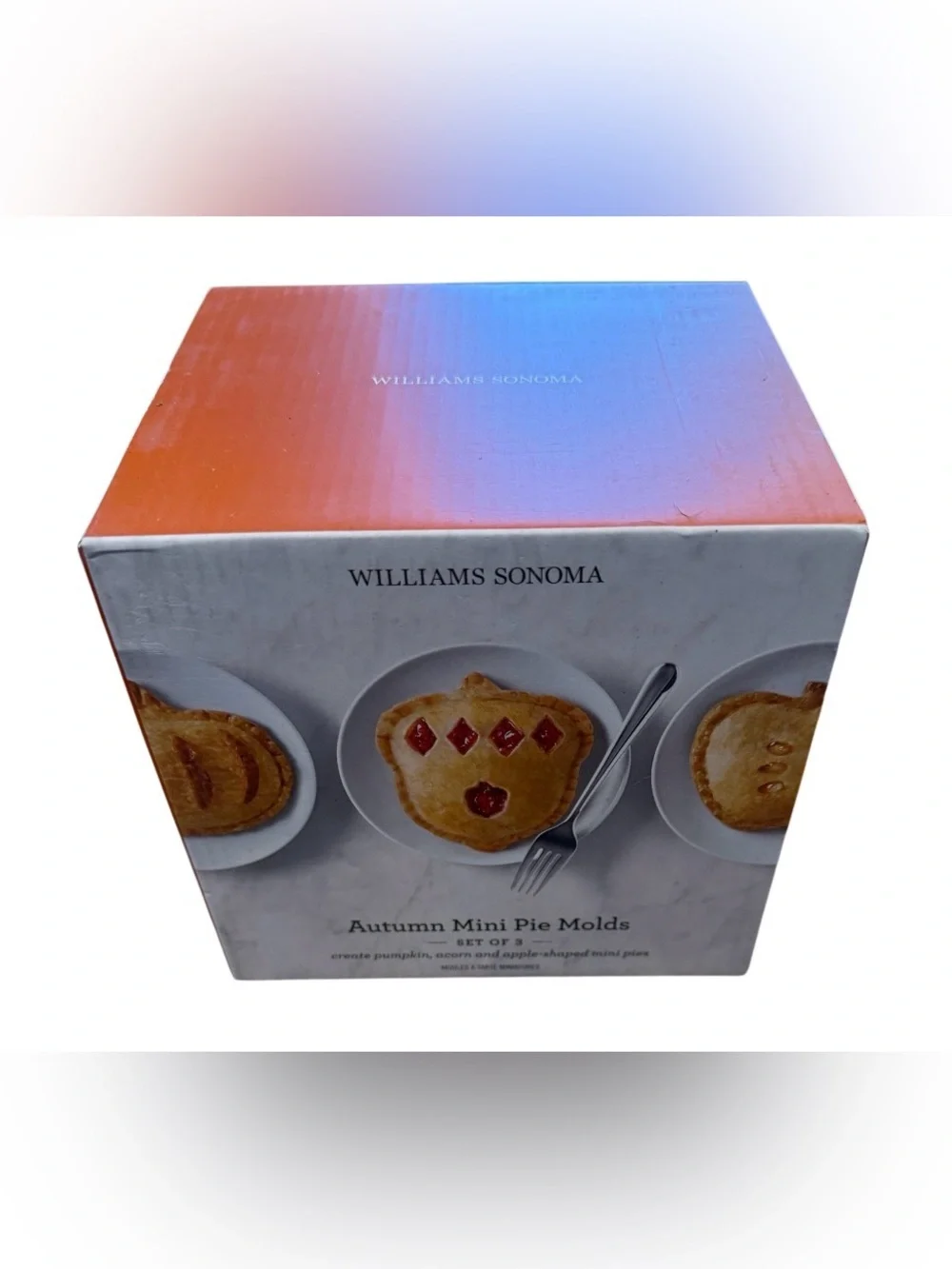 Williams Sonoma Fall Hand Pie Molds Apple Pumpkin Acorn Set of 3 NIB